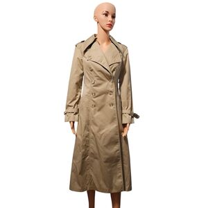 Vintage 70s Fox Run Double Breasted Beige Trench Coat Sz S